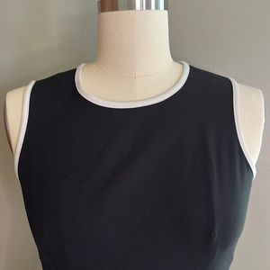 EUC dress. Polyester/rayon/spandex fully lined sleeveless dress.